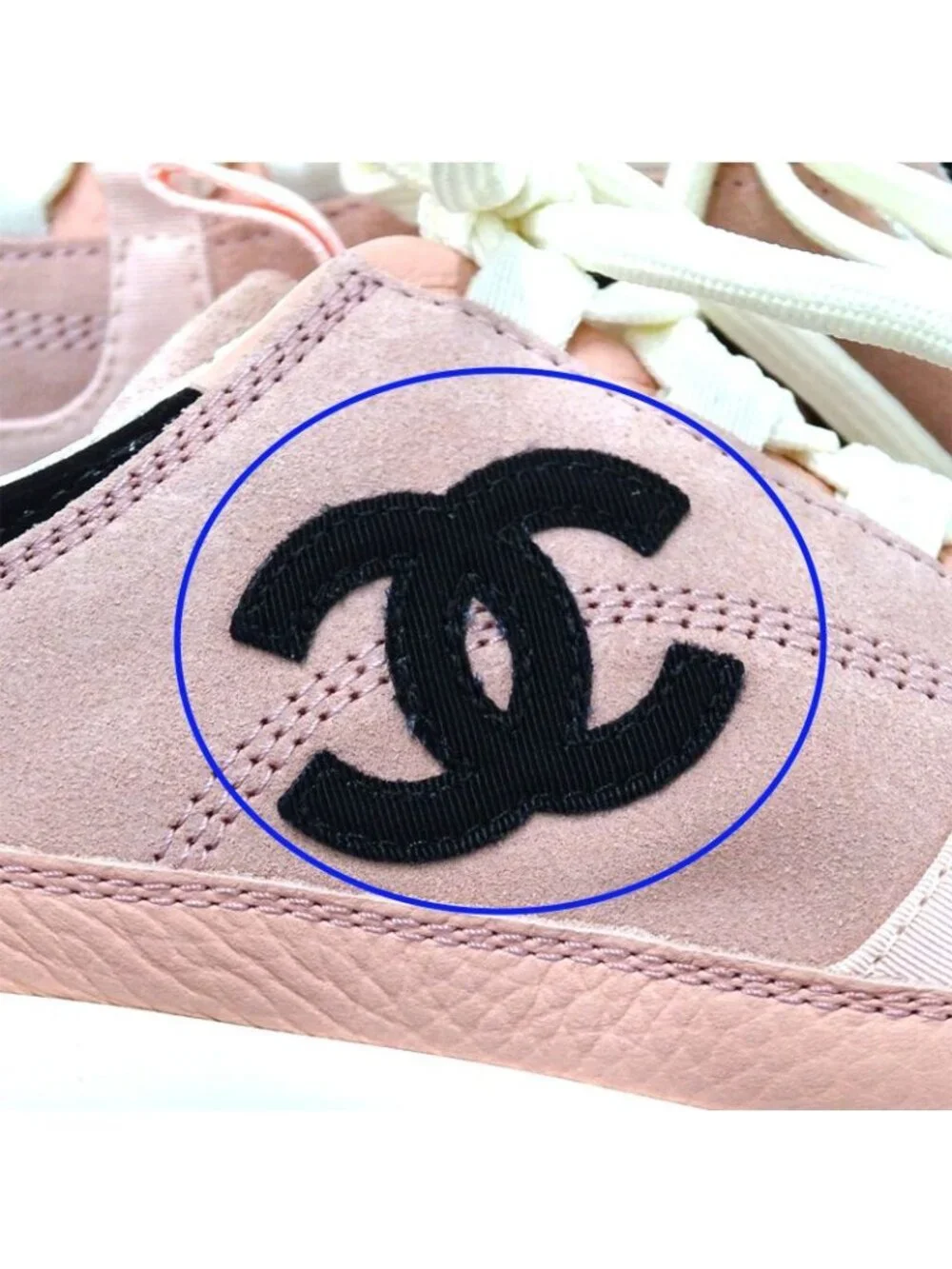 Chanel Sneakers Suede Pink CC Logo Casual